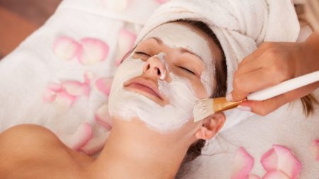 woman having a facial