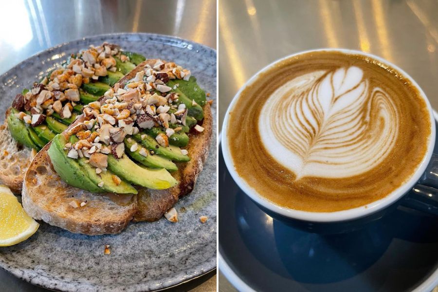 Avocado sourdough and coffee from fineprint hong kong