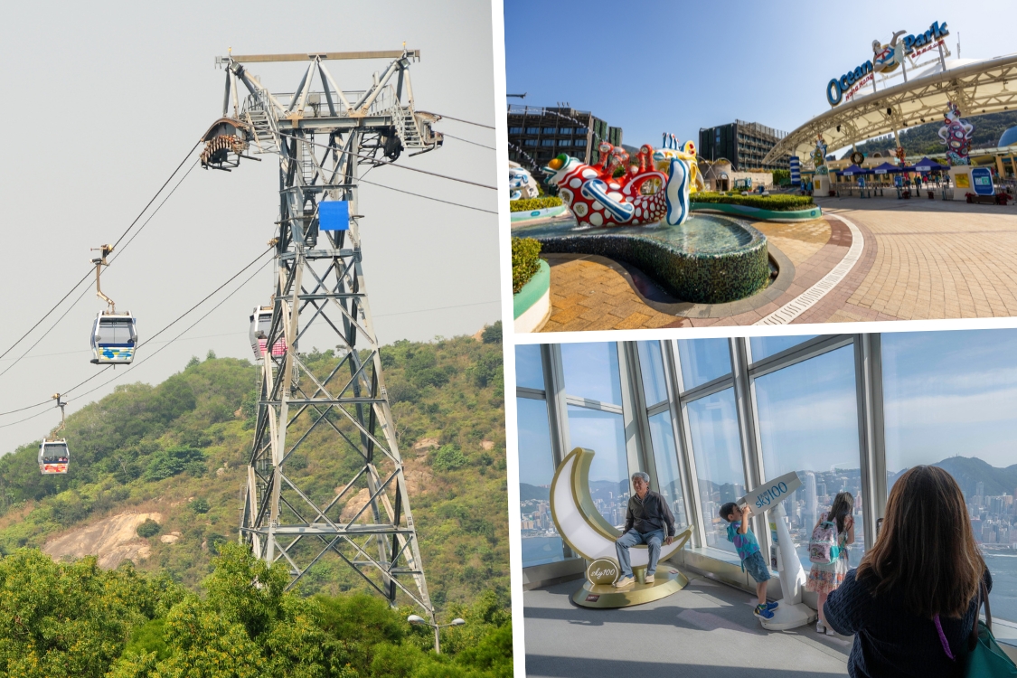 ngong ping cable cars, ocean park, sky100