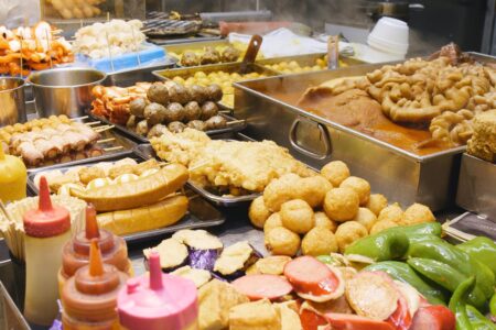 classic hong kong street food stall