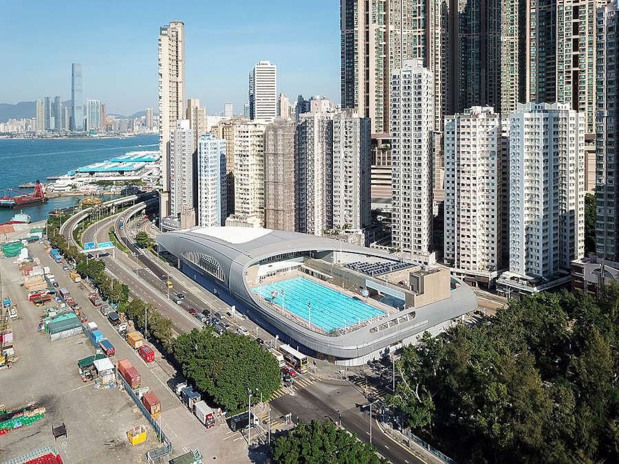 kennedy town swimming pool on roof of community complex