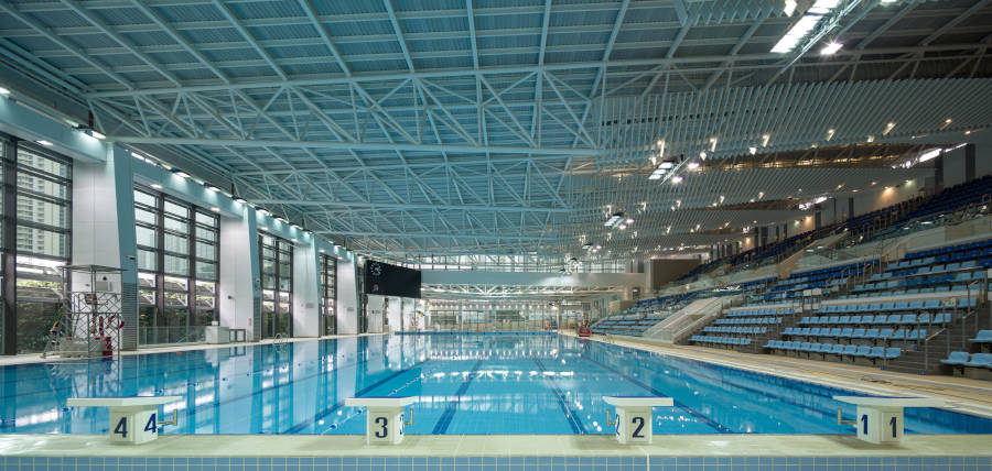 view of entire indoor kwun tong swimming pool