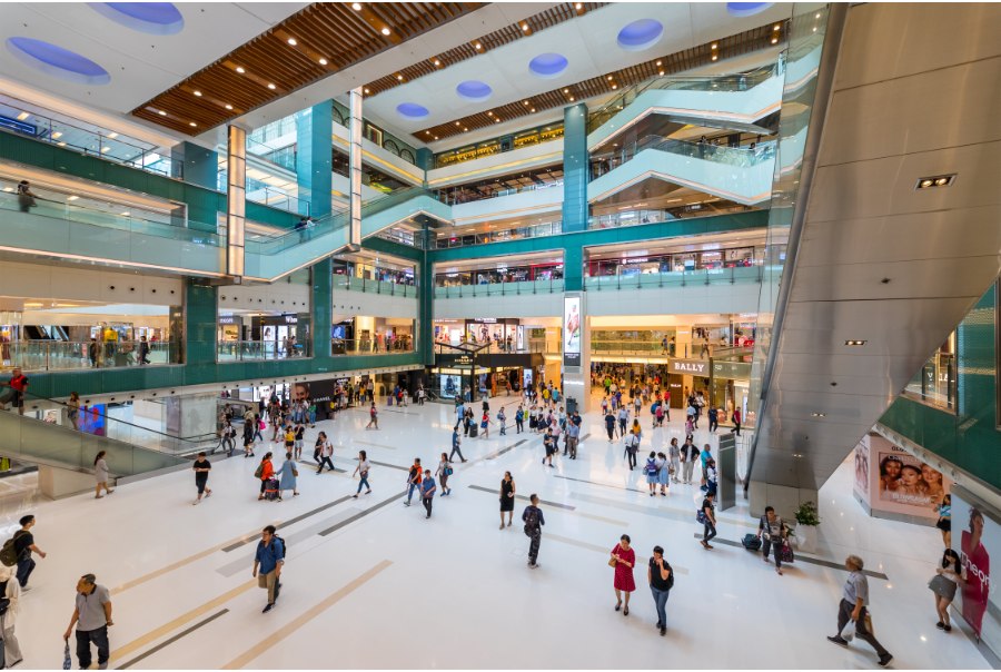 shoppers in new town plaza hong kong