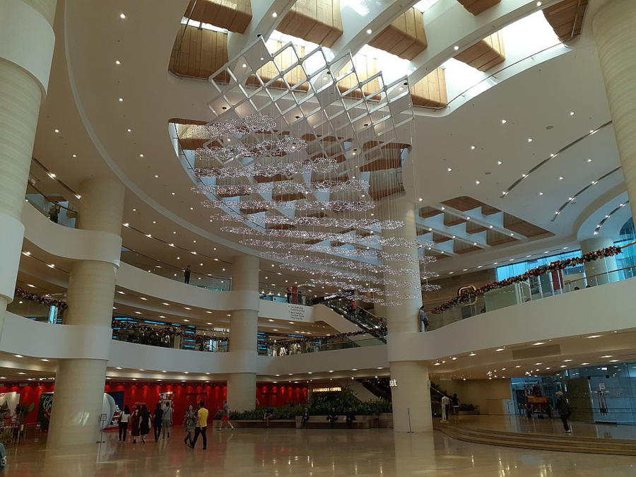 atrium of pacific place shopping centre hong kong