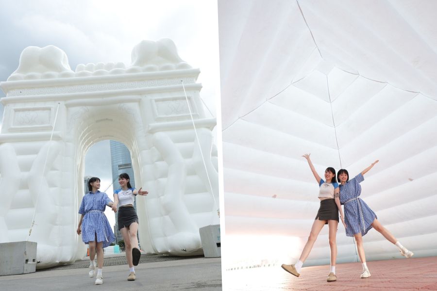 summerfest inflatables arc de triomphe and pyramide