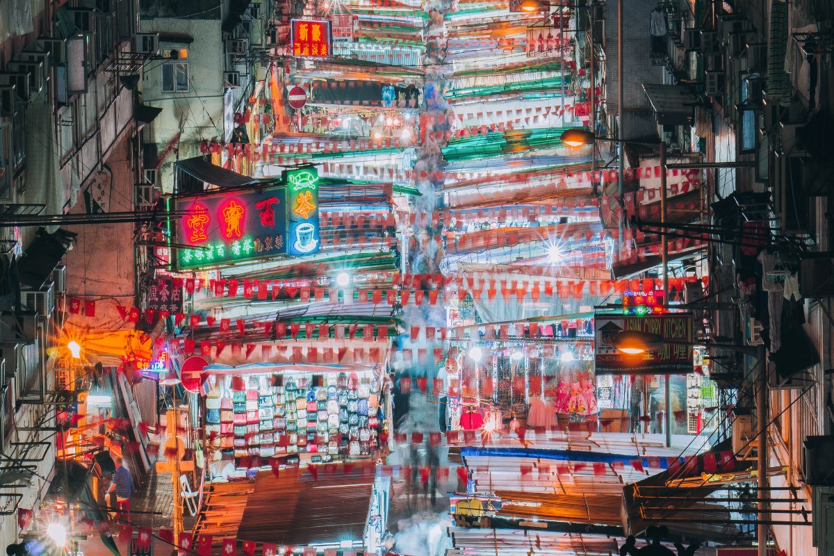 Temple street in Mong Kok